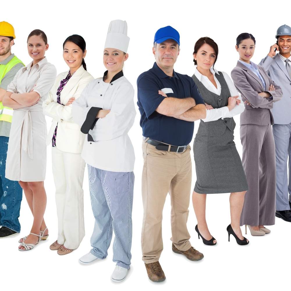 Grupo de profesionales representando los roles habilitados por el Certificado de Profesionalidad SSCE0110, como tutor de formación y docente.